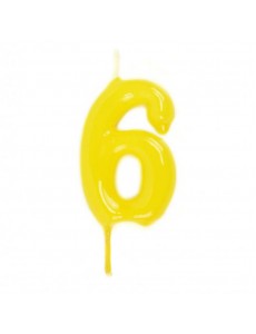 Vela Número 6 Amarelo